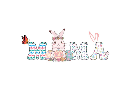 Mama easter day pattern designs graphic design