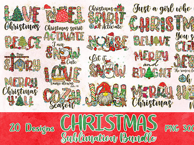 Love Christmas PNG Xmas quotes Sublimation designs bundle christmas decor