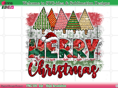 Merry Christmas unique pattern PNG sublimation design vector