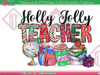 Christmas Holly Dolly Teacher PNG Design christmas decor