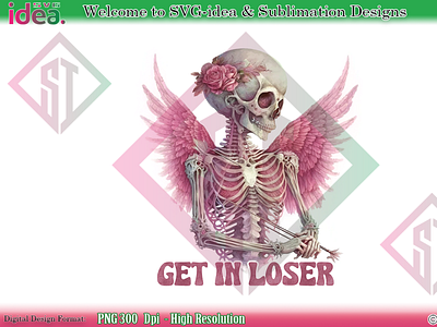 Valentine Skull Angel Sublimation PNG graphic design