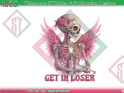 Valentine Skull Angel Sublimation PNG