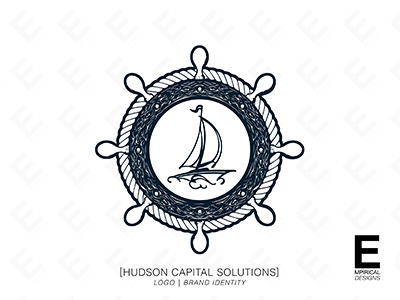 Hudson Capital Solutions Logo Design boat branding business logo marketing professional