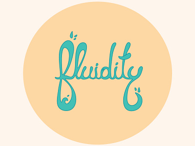 Fluidity blue cursive design fluid fluidity hand lettering illustrator liquid orange vector water