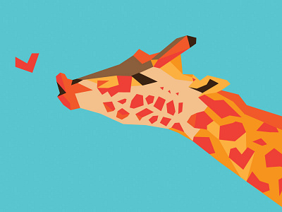 Giraffe Kisses adobe illustrator blue giraffe heart illustrator kiss kisses low polly orange vector