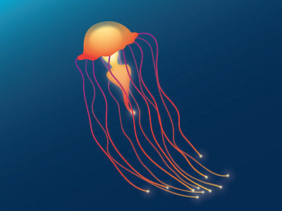 Jelly adobe illustrator glow illustrator jellyfish light ocean orange