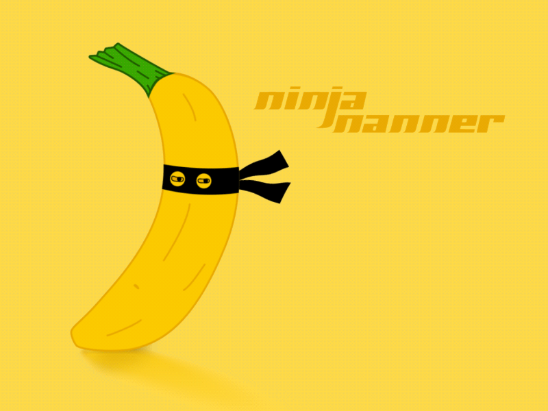 Ninja Nanner animation banana character fruit hand lettering ninja