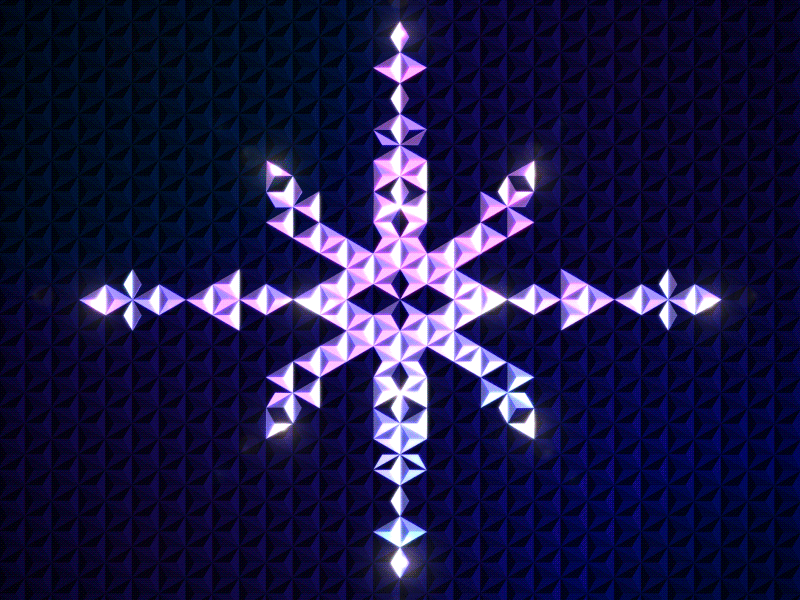 Let it Snow 3d glow illusion low poly poly snowflakes triangles