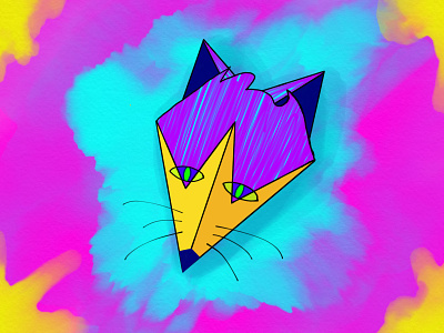 Fox Doodle doodle fox ipad neon watercolor