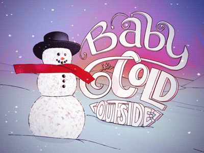 This guy likes the cold... 3d c4d cloth hand lettering loop sketch and toon snowman