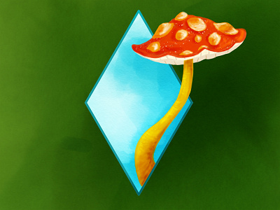 Shroomin' geometric illustration mushroom shading