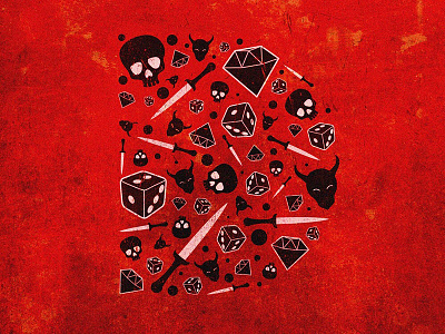 D 36 days of type ae ai d death demon diamond dice icons knife texture