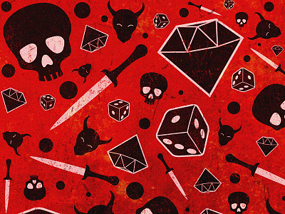 D - Detail 36 days of type ae ai d death demon diamond dice icons knife texture