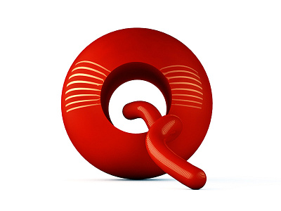 Q 36 days of type 3d abstract c4d lettering q shapes