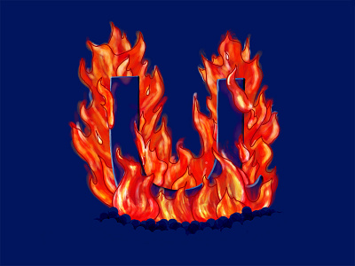 U 36 days of type fire graphic illustration u