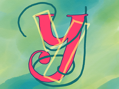 Y 36 days of type hand lettering illustration layers lettering y