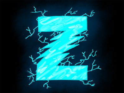 Z 36 days of type electricity h hand lettering illustration lettering lightning nature