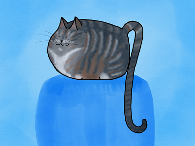 9 36 days of type 9 cat cat portrait fat illustration portrait tabby