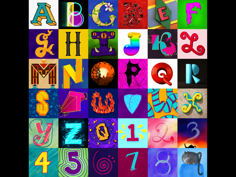 36 Days of Type All Up all numbers letters illustration hand lettering handlettering alphabet 36 days of type