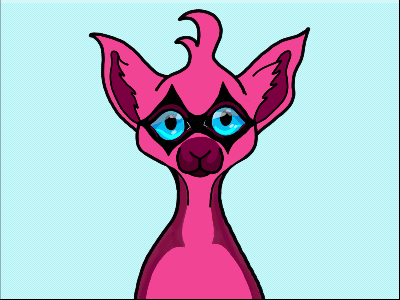 Bandit in Action animal cartoon character character design eyes illustration lemur pink