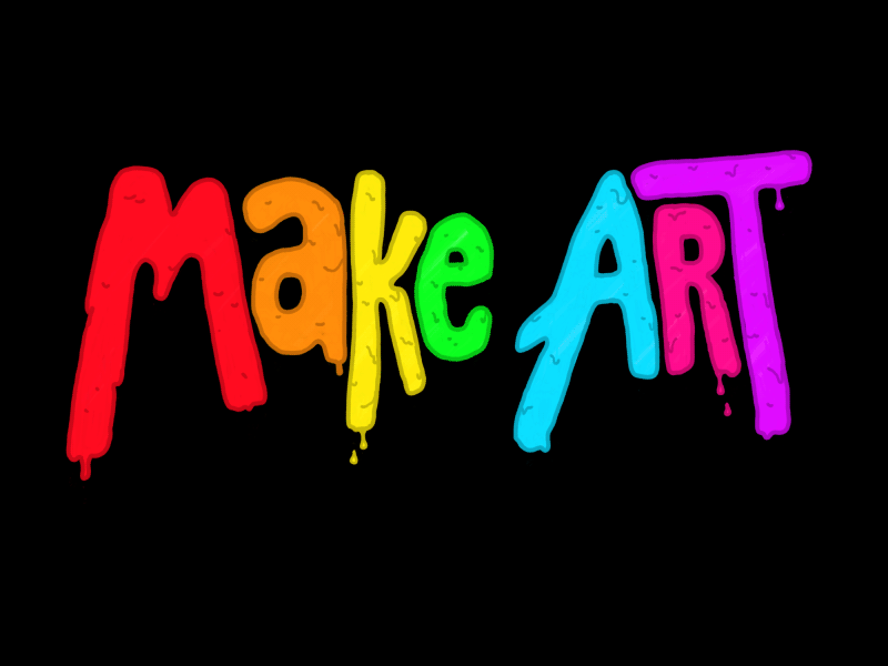 Make Art drip frame by frame hand lettering lettering paint photoshop rainbow