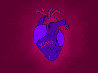 Breakable anatomical anatomical heart blood breakable hand lettering heart heart icon heart logo illustration inktober inktober2018 lettering
