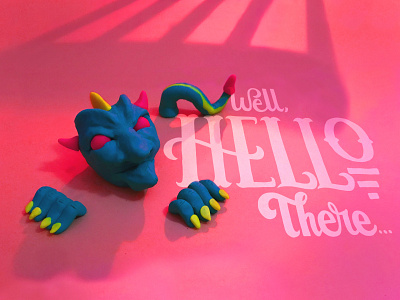 Devilish Hello clay devil hand lettering handlettering integrated lettering photo script shaddow western