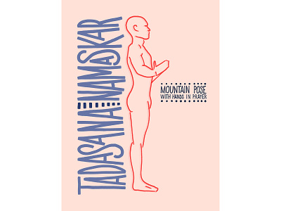 Mountain Pose figure hand lettering illustration lettering person series yoga yoga logo yoga pose