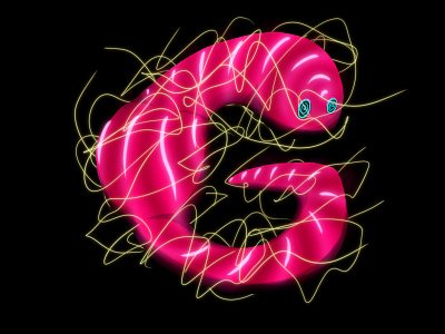 G 36 days of type alien character creature electric g glow hand lettering handlettering illustration lettering snake
