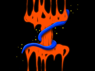 I 36 days of type alien design drip eel glow hand lettering handlettering i lettering nature neon organic rip snake tear