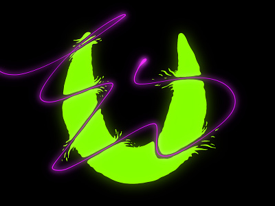 U 36 days of type alien bug deconstructed design fast glow hand lettering handlettering illustration lettering logo nature neon organic rip speed splash type u