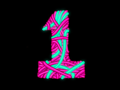 1 1 36 days of type alien design glow hand lettering handlettering illustration knot lettering nature neon organic psychedelic tangle