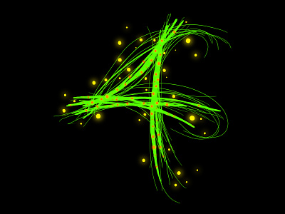 4 36 days of type 4 alien design glow hand lettering handlettering illustration lettering lines nature neon organic psychadelic twigs