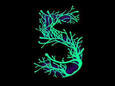 5 V2 36 days of type 5 alien design fugus glow growth hand lettering handlettering illustration lettering nature neon network organic psychadelic