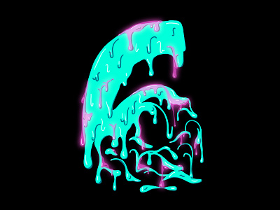 6 36 days of type 6 alien deconstructed design drip glow gooey hand lettering handlettering illustration lettering liquid liquid type nature neon organic