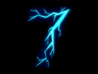 7 36 days of type 7 alien crack design glow hand lettering handlettering illustration lettering lightning nature neon organic