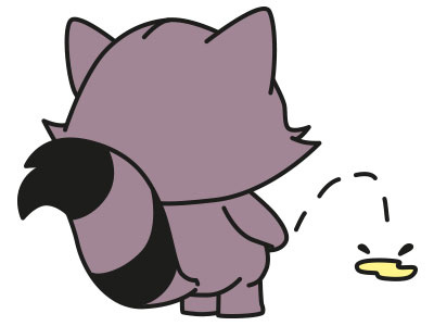 Raccoon Pee animal bubblefriends character cheeky illustration illustrator pee peeing raccoon sticker vector wild