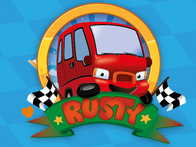 Rusty car character cute illustration mini van red rusty subaru vector