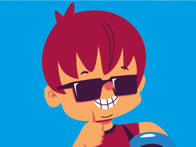 Danger boy bubblefriends child illustration kid smile sunglasses vector