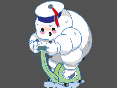 Get in shape 2017 bubblefriends cute ghostbusters illustration illustrator loseweight marshmallowman shape sport