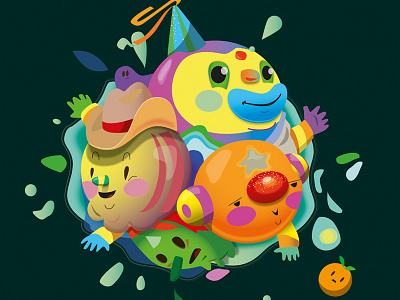 Headball ball bubble bubblefriends character head illustration mouth rainbow splash vector