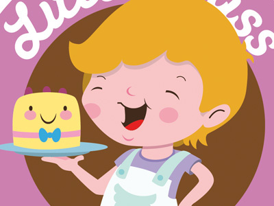 Little Miss bakery cake character cook cute design food girl logo smile vector