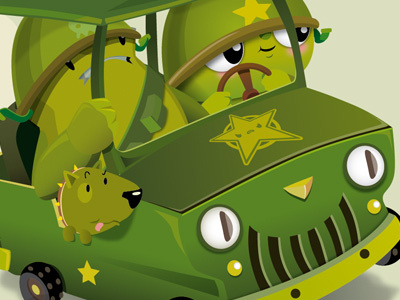 Bubblearmy Car bubblearmy bubblefriends car character design green army jeep military soldier