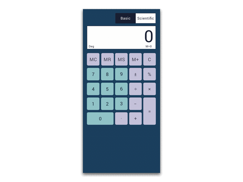 Calculator - Daily UI #004 calculator dailyui design flat gif google material interaction material motion principle sketch ui