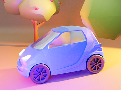 Lowpoly Car 3d animation bl blender graphic design motion graphics
