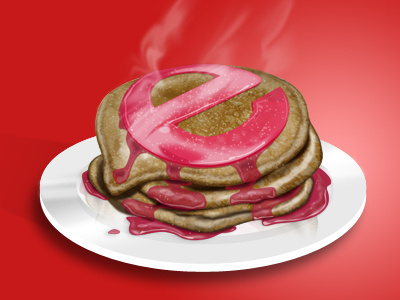 Exsitecakes breakfast design food graphic pancakes plate steam yum