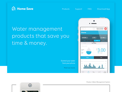 Smart Home Product Homepage clean home product ui ux water web