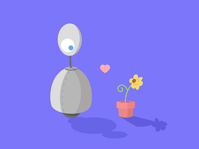 V-Day Love ❤ card day flower love robot share valentines