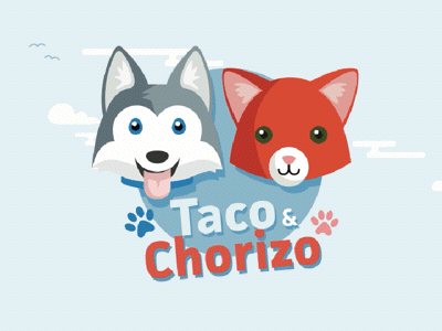 Taco and Chorizo Animation animation balloons clouds emoji fun principle trello typing