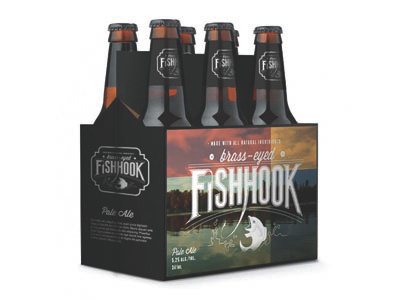 Brass-Eyed Fishhook Box beer beer case canada cottage fish fishing logo typography